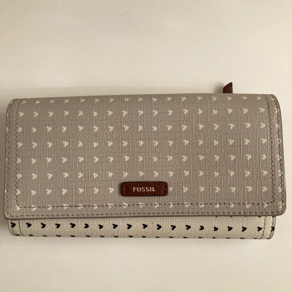 Fossil Emma Hearts Print Wallet